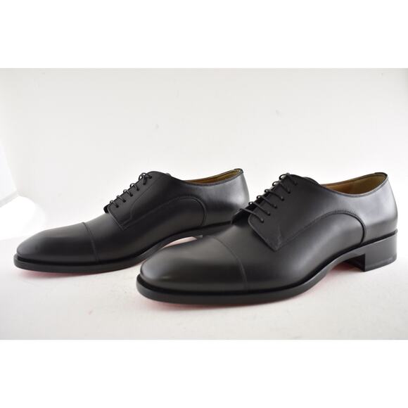 Christian Louboutin Cortomale Flat Black Leather Dress Oxford Derby Loafer 45 12 main image 5